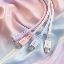 넥스트유 USB C to C 실리콘 충전 케이블 240W 1.5m 퍼플 CC89015