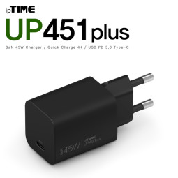 ipTIME USB PD 45W GaN 초고속 충전기 UP451 PLUS BLACK