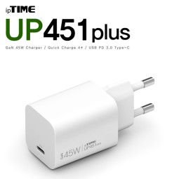 ipTIME USB PD 45W GaN 초고속 충전기 UP451 PLUS WHITE