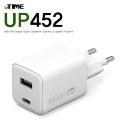ipTIME UP452 White USB PD 45W GaN 충전기 CtoC 미포함