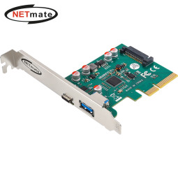 강원전자 넷메이트 USB3.1 Gen2 2포트 PCI Express 카드(슬림PC겸용) NM-SWC07N