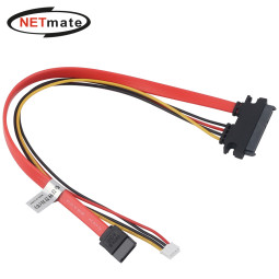 강원전자 넷메이트 SATA 22핀 / SATA + PH2.0 미니 4핀 케이블 0.3m NM-SAT11