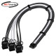 강원전자 넷메이트 12VHPWR to PCI-E 8핀x3 변환 슬리빙 케이블 0.3m (블랙/화이트) [EZDIY-FAB] NM-DPR1865