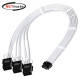 강원전자 넷메이트 12VHPWR to PCI-E 8핀x3 변환 슬리빙 케이블 0.3m (화이트) [EZDIY-FAB] NM-DPR186