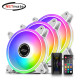 강원전자 넷메이트 Moonlight ARGB 120mm 쿨링팬(화이트/3PACK + 팬허브 + 리모컨) [EZDIY-FAB] NM-DPI1175