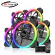 강원전자 넷메이트 Dual Ring ARGB 120mm 쿨링팬(블랙/5PACK + 팬허브 + 리모컨) [EZDIY-FAB] NM-DPR04412