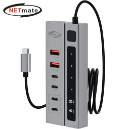 강원전자 넷메이트 USB3.2 C타입 6포트 허브(PD충전 2포트) NM-UBC3124