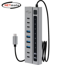 강원전자 넷메이트 USB3.2 C타입 9포트 허브(PD충전 2포트) NM-UBC3145