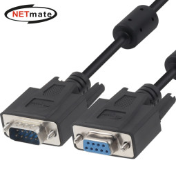 강원전자 넷메이트 9핀 M/F NULL MODEM 케이블 10m (블랙) NMC-SFM100B