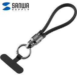 강원전자 산와서플라이 USB C타입 숏 스트랩 충전 케이블 22cm (블랙) 500-USB097BK