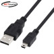 강원전자 넷메이트 USB2.0 AM-Mini 5핀 케이블 1.8m (블랙) NMC-UM218BK