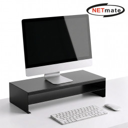 강원전자 넷메이트 다용도 2단 메탈 받침대, 560x260x125mm 블랙 NM-AM560BF