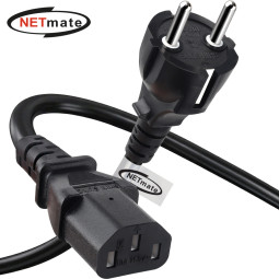 강원전자 넷메이트 3구 AC 파워코드 전원케이블 5m, 일자형 블랙 NMP-SPC050BS