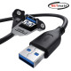 강원전자 넷메이트 USB3.0 연장 AM-AF 판넬형 케이블 1.5m, 블랙 NMC-UF315SB