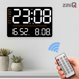 지니큐 디지털 LED 전자벽시계 거실 사무실 무소음 인테리어 멀티디스플레이 ZQ-CM900
