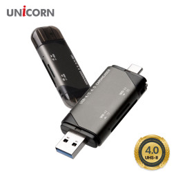 유니콘 UHS-II 지원 SD/TF4.0 4in 1 초고속 멀티카드리더기 A/C타입 XC-4000M