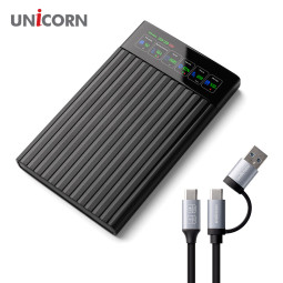 유니콘 스마트LCD 2.5인치 HDD SSD 외장하드케이스 USB3.2Gen1 A+C타입젠더 슬라이딩결합 HSD-L20