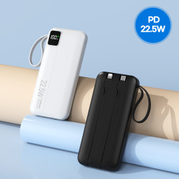 유니콘 10000mAh 보조배터리 블랙 충전케이블일체형 PD22.5W PD3.0 QC3.0 초고속충전 PB-10KM