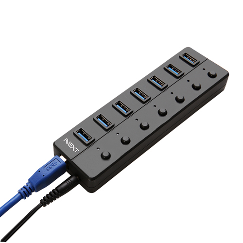 NEXT-707U3 USB3.0 7포트 유전원허브(USB포트 개별 스위치적용 모델)