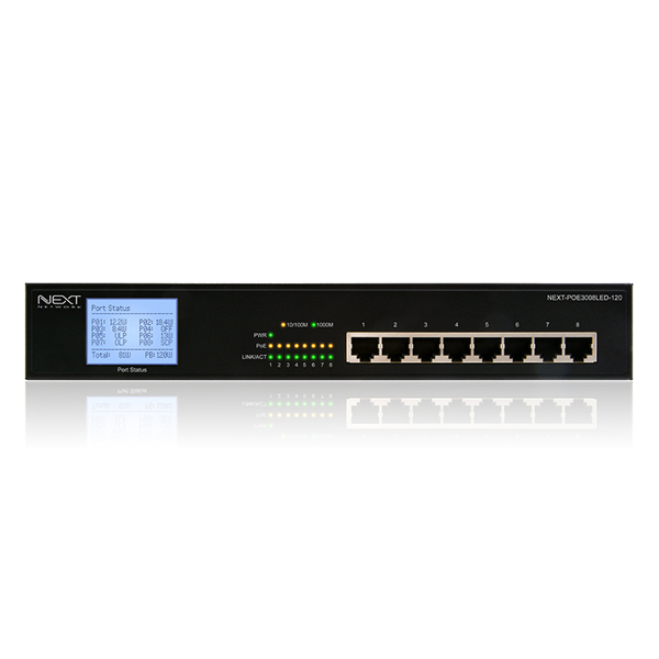 NEXT POE3008LED-120 8포트 LCD POE 기가 스위치 허브