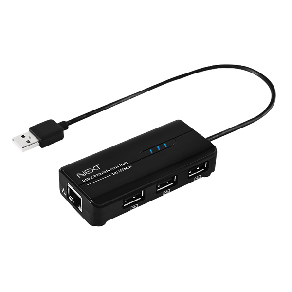 NEXT-UH103LAN USB2.0 유선랜카드 3포트 허브 + 랜포트