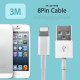 Coms iOS 스마트폰5 8Pin (8핀) 케이블(고급형) White, 3m