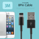 Coms iOS 스마트폰5 8Pin (8핀) 케이블(고급형) Black, 3m