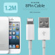 Coms iOS 스마트폰5 8Pin (8핀) 케이블(고급형) White, 1.2m