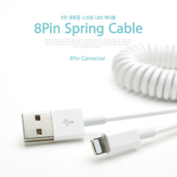 Coms IOS 8Pin (8핀) 스마트폰 5 스프링 케이블 30cm-120cm