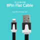 Coms iOS 8핀/8Pin 플랫 케이블 Black, 2M