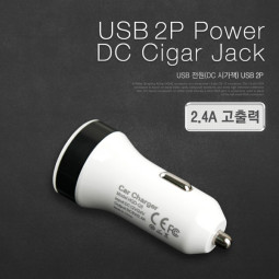 Coms USB 전원(DC 시가잭), USB 2P, 2.4A, 검정띠