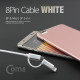 Coms IOS 8핀(8Pin) 케이블(패브릭/2 in 1) 1M, Android/White