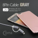 Coms iOS 스마트폰 케이블(패브릭/ 2 in 1) 2M, Android/Gray