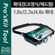 Prokit 확대경/조명식, 헤드형, 1.8x/ 2.3 x/ 4.8x 확대