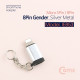Coms IOS 8핀 (8Pin) 젠더(8Pin M/ 5Pin F) 고리형 / Silver