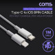 Coms USB 3.1(Type C) to iOS 8pin PD 케이블 / 18W/29W, 9V2A/14.5V2A / White / 1M
