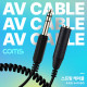 Coms AV 스프링 케이블, 6.5 Stereo 스테레오(M) to 6.5 (F) 30cm~80cm, 오디오 연장