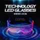 Coms 사이버펑크 LED 고글, 듀얼 모듈 발광 안경, 공상과학, SF 컨셉, 사진촬영, 미래 야광 네온 선글라스 선물 유튜버 틱톡