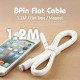 Coms iOS 스마트폰5 8핀 (8Pin) 케이블(Flat형/자석), White, 1.2M