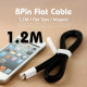Coms iOS 스마트폰5 8핀 (8Pin) 케이블(Flat형/자석), Black, 1.2M