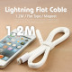 Coms iOS 스마트폰 5 케이블(Flat형/자석), White, 1.2M/8핀