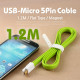 Coms USB/Micro USB(B) 케이블(Flat형/자석), Green, 1.2M