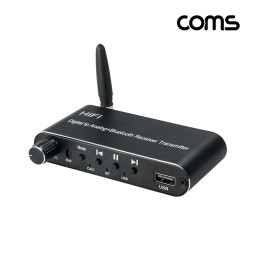 Coms Hi-Fi 멀티 오디오 컨버터 블루투스 BT bluetooth 5.1 송수신 디지털 to 아날로그 변환 Optical 옵티컬 Coaxial 코엑시얼