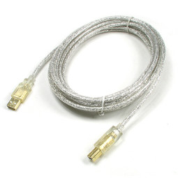 Coms USB 고급형 A-B 케이블 5m 투명 GOLD