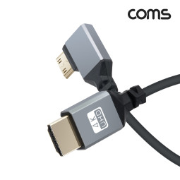 Coms 미니 HDMI 변환 스프링 케이블 HDMI M to Mini HDMI M 4K 60Hz UHD 꺾임형