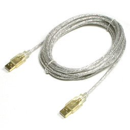 Coms USB 고급형 케이블(A/A), 5m 투명 GOLD