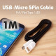 Coms USB/Micro USB(B) 케이블(LED) Black
