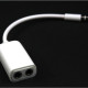 Coms A사 iOS  8Pin (8핀) 스마트폰 ST 4극 Y 케이블 10cm - 1개의 선을 2개로 분배