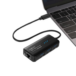 NEXT-TC313LAN 타입C-USB3.0 3포트허브 + 기가랜 콤보