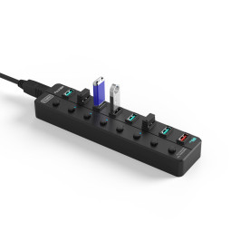 8포트 10Gbps USB3.2 유전원 허브 USB3.2 Gen2 10G 7포트 + 1포트 퀵차지 충전포트지원 유전원허브